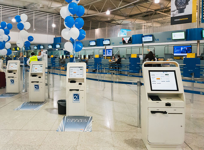 Instalación destacada del quiosco HJL en el aeropuerto